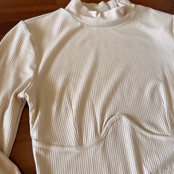 Dynamite bustier corset longsleeve ribbed crop top - Picture 2 of 3